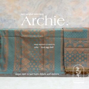 gambar kain songket dan kain selendang warna Duck Egg Shell
