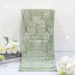 gambar Kain kebaya chantili laminating glossy diora dengan warna sweet Sage