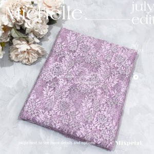 gambar bahan Kain kebaya shimmering Michelle warna baby lavender