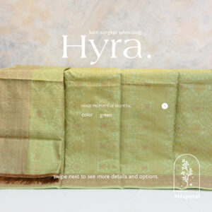 gambar bahan kain songket dan kain selendang berwarna hijau green